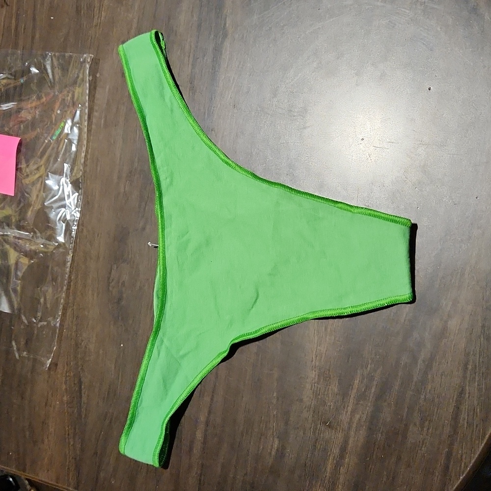 New American Apparel Cotton Seamless Thong - XL Green